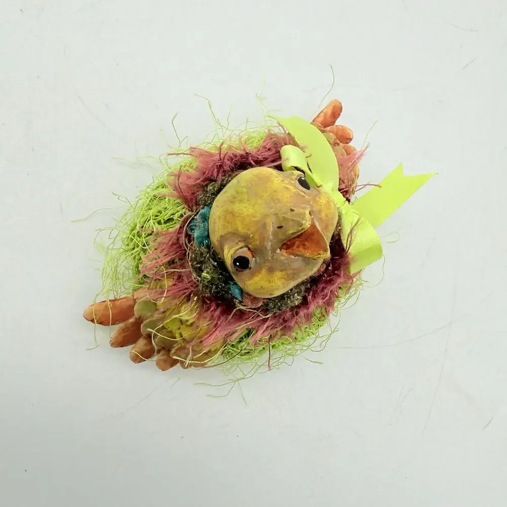Handmade Ceramics Bird With Bean Bag Bottom Made In Philippines Easter Rare